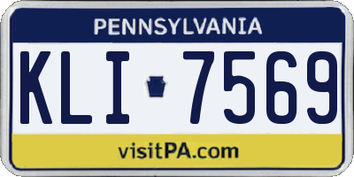 PA license plate KLI7569