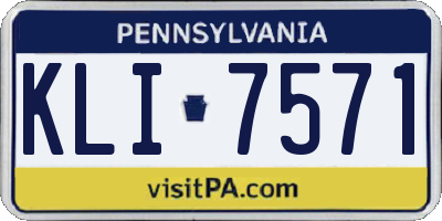 PA license plate KLI7571
