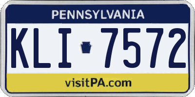 PA license plate KLI7572