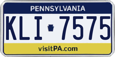 PA license plate KLI7575
