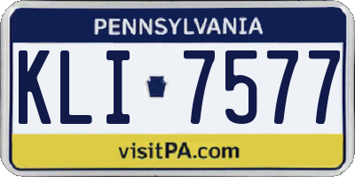 PA license plate KLI7577