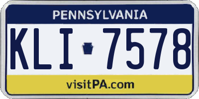 PA license plate KLI7578