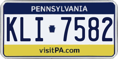 PA license plate KLI7582