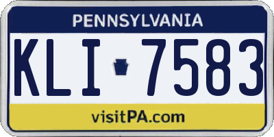 PA license plate KLI7583