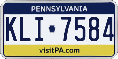 PA license plate KLI7584