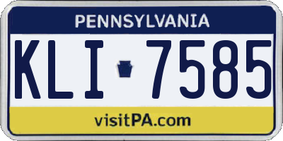 PA license plate KLI7585