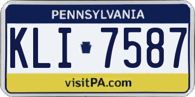PA license plate KLI7587