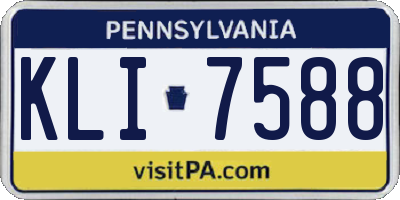 PA license plate KLI7588