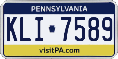 PA license plate KLI7589