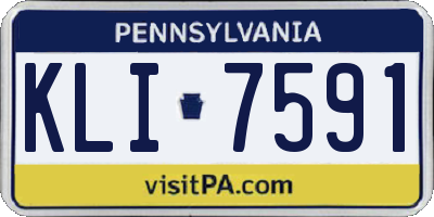 PA license plate KLI7591