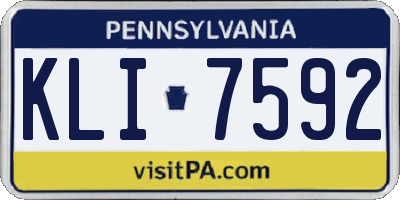 PA license plate KLI7592