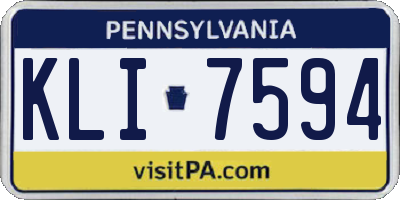 PA license plate KLI7594