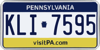 PA license plate KLI7595