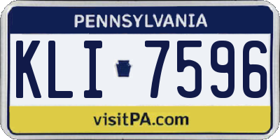 PA license plate KLI7596