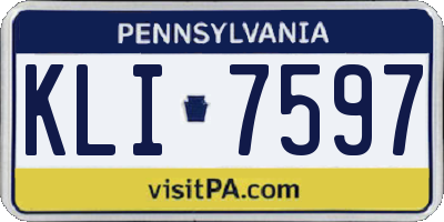 PA license plate KLI7597