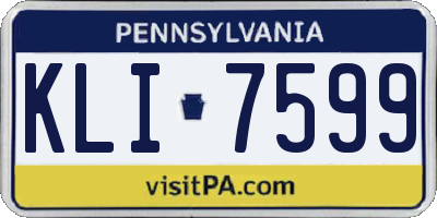 PA license plate KLI7599
