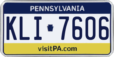 PA license plate KLI7606