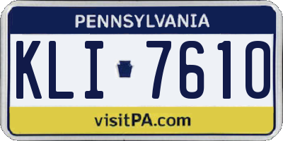 PA license plate KLI7610