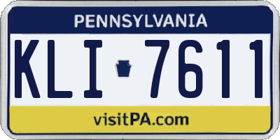 PA license plate KLI7611