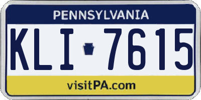 PA license plate KLI7615