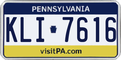 PA license plate KLI7616