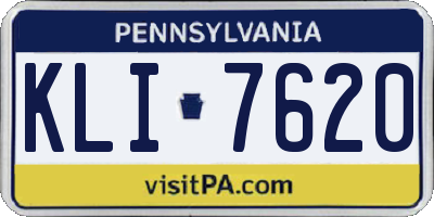 PA license plate KLI7620