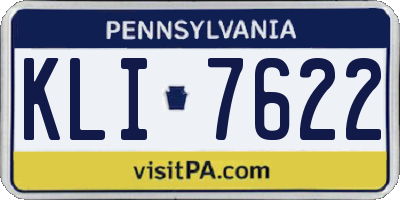 PA license plate KLI7622