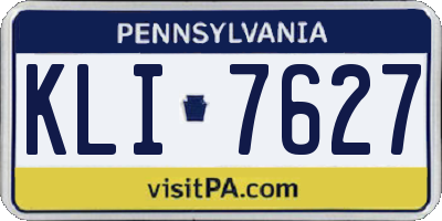 PA license plate KLI7627