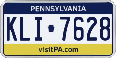 PA license plate KLI7628