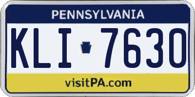 PA license plate KLI7630