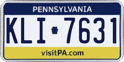 PA license plate KLI7631