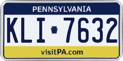 PA license plate KLI7632