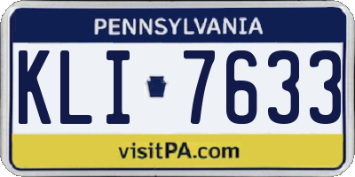 PA license plate KLI7633