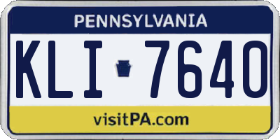 PA license plate KLI7640