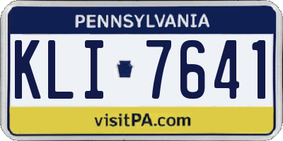 PA license plate KLI7641