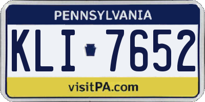 PA license plate KLI7652