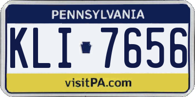 PA license plate KLI7656