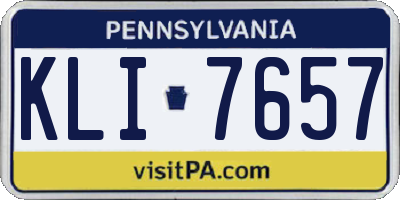 PA license plate KLI7657