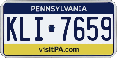 PA license plate KLI7659