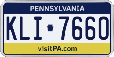 PA license plate KLI7660