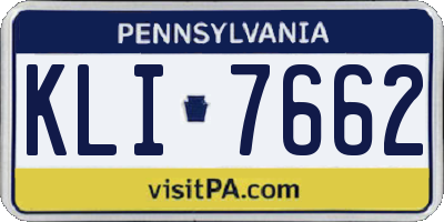 PA license plate KLI7662