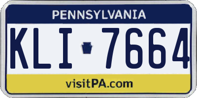 PA license plate KLI7664