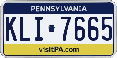 PA license plate KLI7665