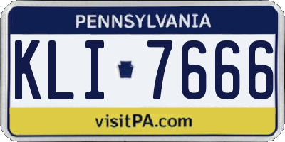 PA license plate KLI7666