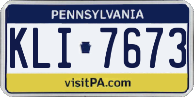 PA license plate KLI7673