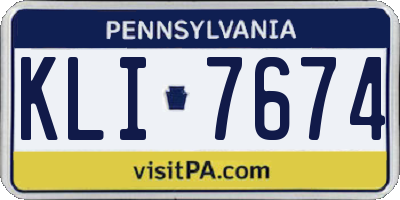 PA license plate KLI7674
