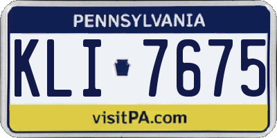 PA license plate KLI7675