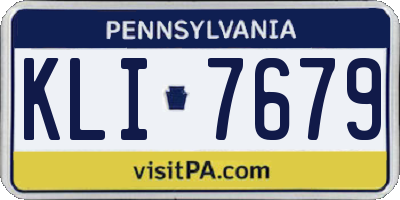 PA license plate KLI7679