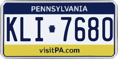 PA license plate KLI7680