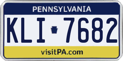 PA license plate KLI7682